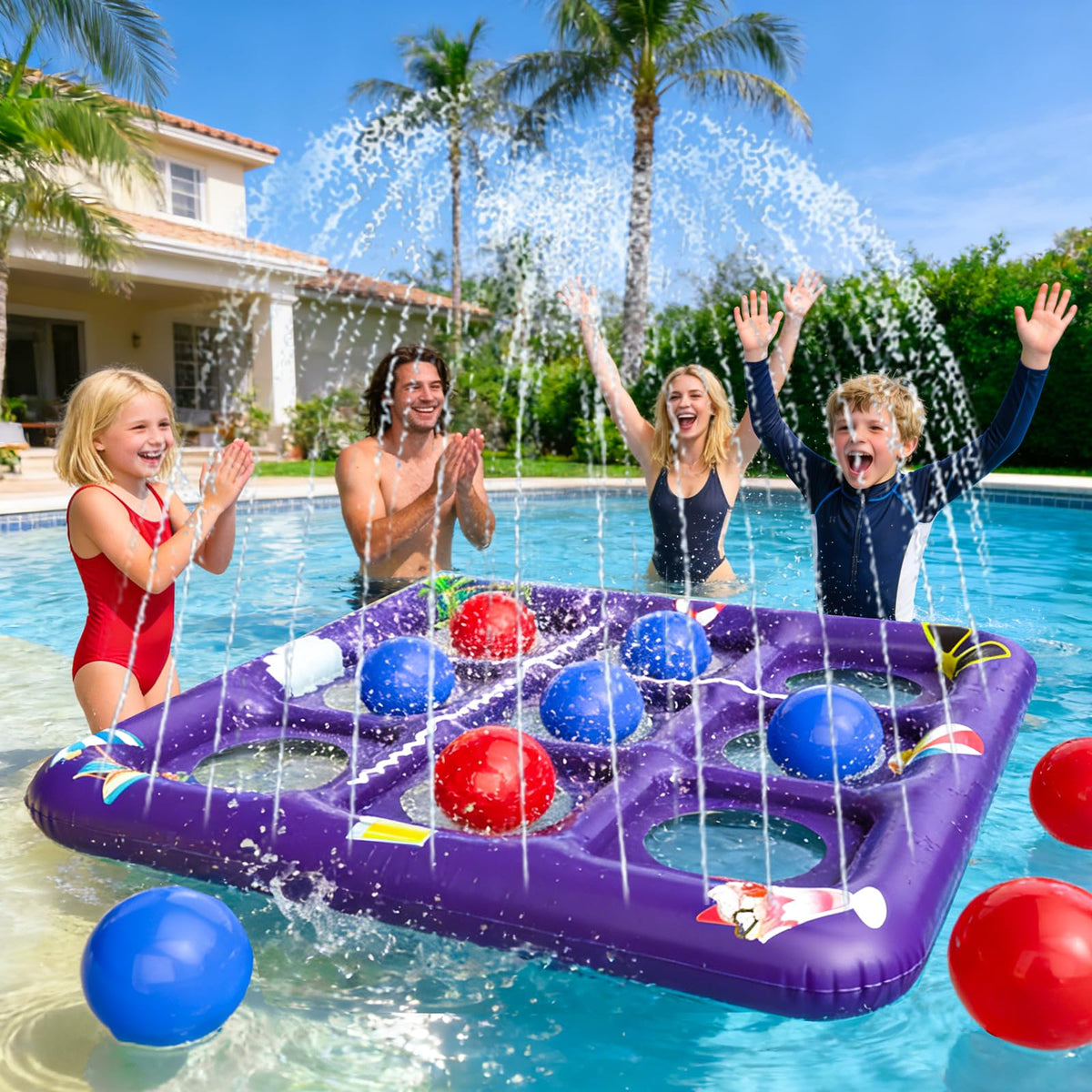 EPN Tic Tac Toe pool board floating for pool play and cooling fun