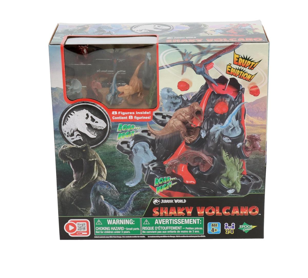 Epoch Games Jurassic World Shaky Volcano: suitable for ages four and up during family time.