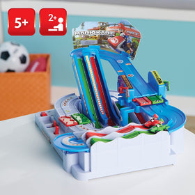 EPOCH Games Mario Kart Racing Deluxe dual-lane track promoting head-to-head competition.