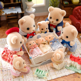 Epoch Sylvanian Biscuit Bear Triplets playset scene expands imaginative family play.