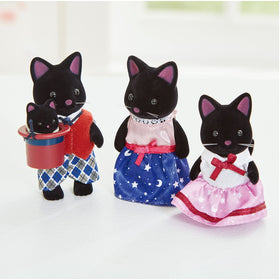 Epoch Sylvanian Hoshizora cat dad doll's silk hat used as a baby carrier in play