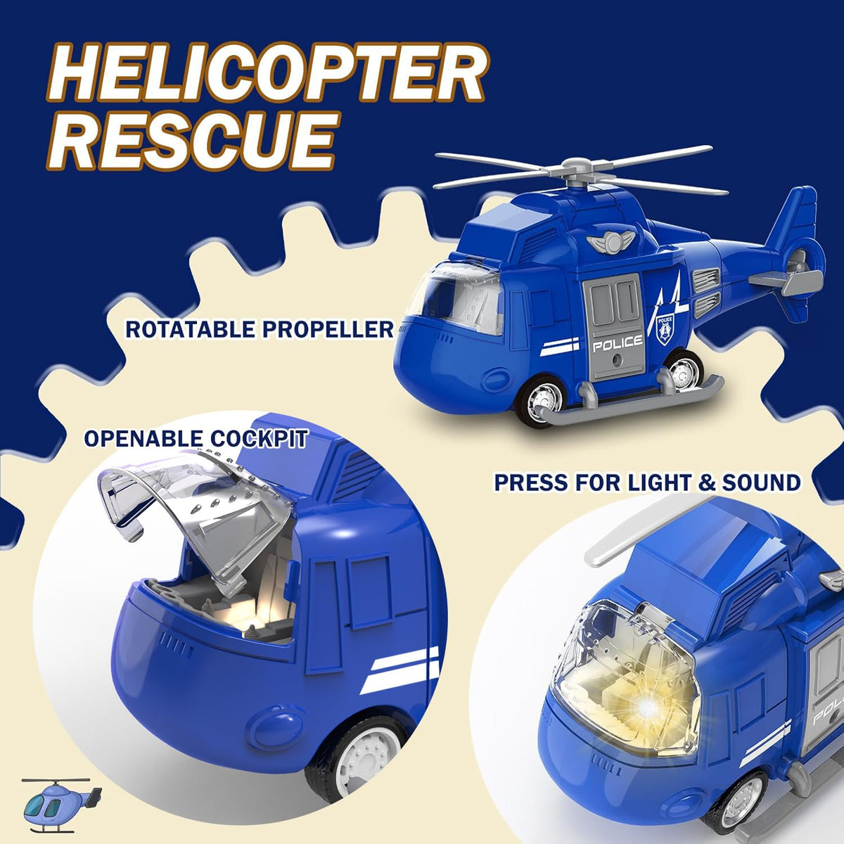 EPPO emergency vehicle playset 4-pack offers complete rescue options