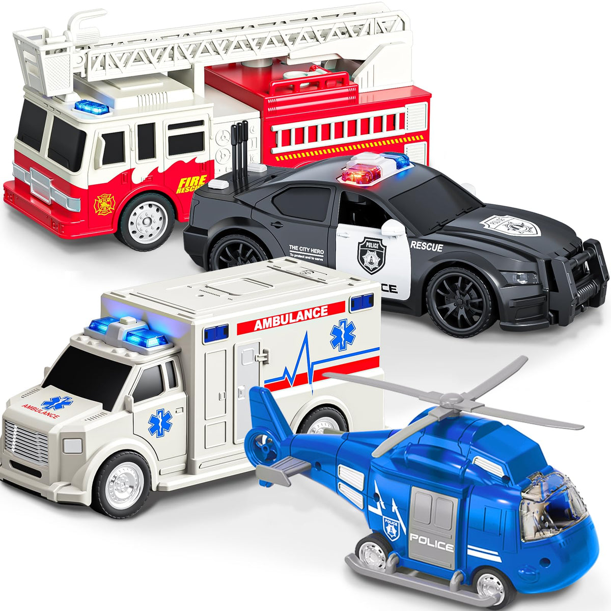 EPPO fire truck toy with lights for immersive rescue play