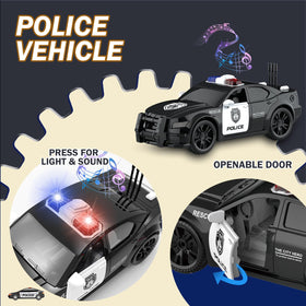 EPPO police car toy friction powered for active safe play