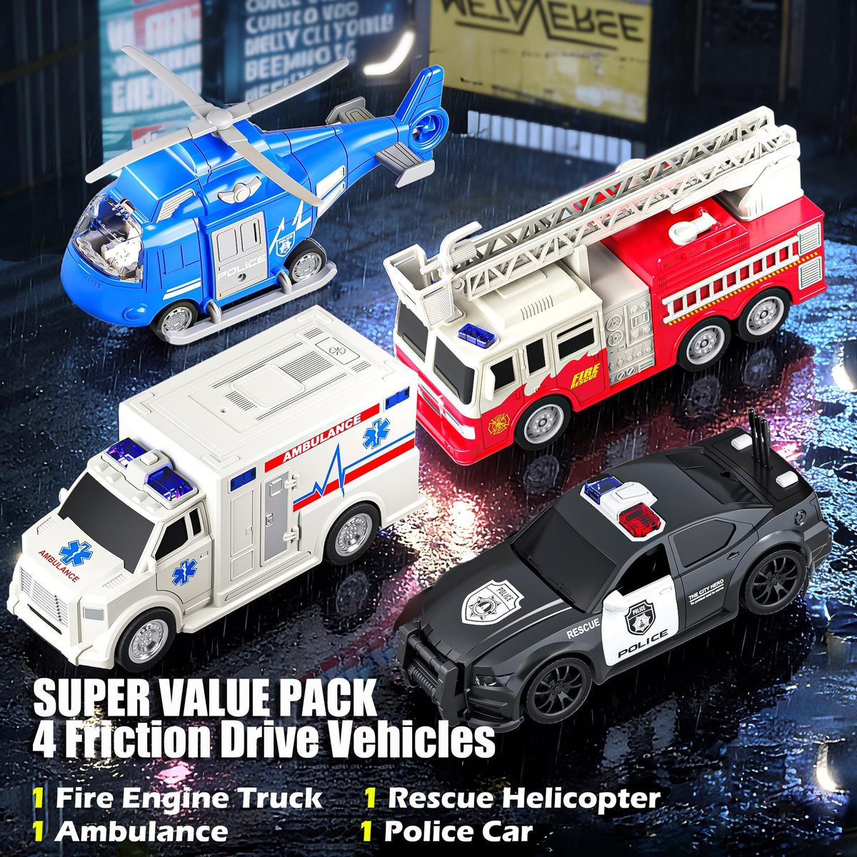 EPPO rescue toy set made of durable ABS plastic for toddlers