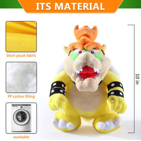 EQUASIS Bowser Plush close-up embroidery highlighting facial details for realism.