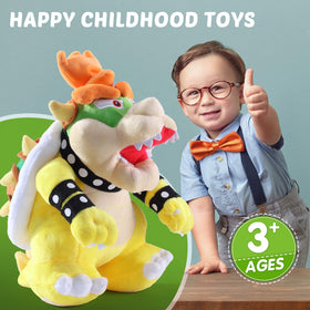 EQUASIS Bowser Plush vibrant color adds playful Mario-inspired charm to rooms.