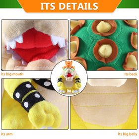 EQUASIS Bowser Plush 10-inch size fits shelves, beds, and travel bags.