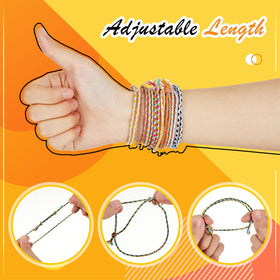 Equsion adjustable bracelet showing sliding knot for a comfortable fit