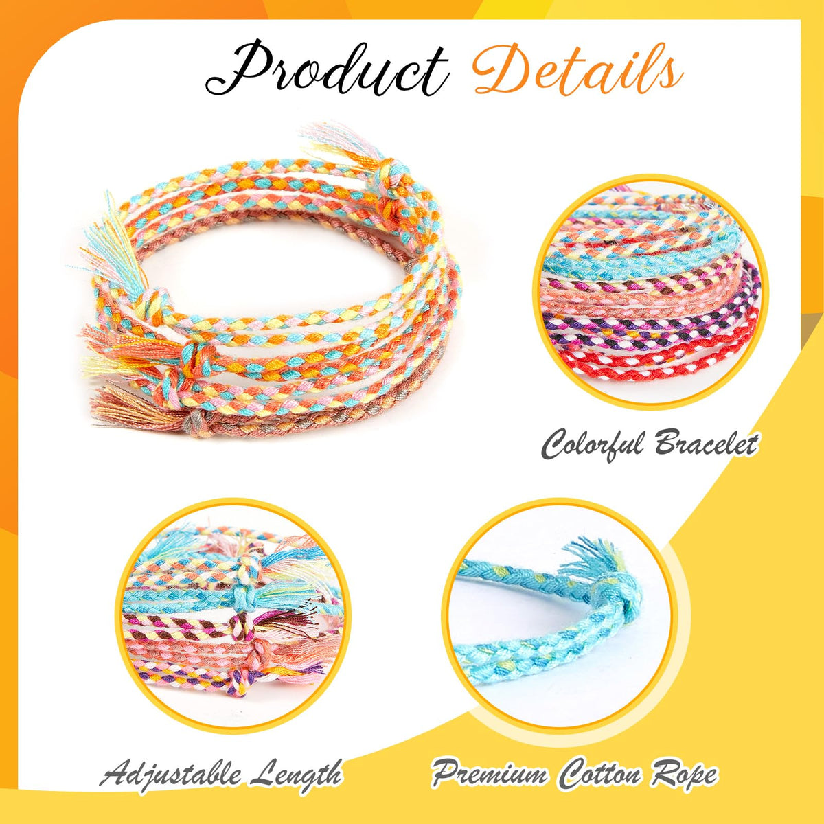 Equsion friendship bracelet stacking-style colors for mix-and-match outfits