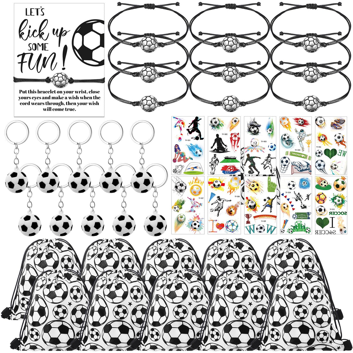 Equsion soccer drawstring bags for party favors and prizes
