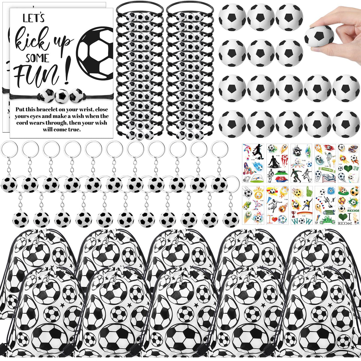 Equsion soccer drawstring bags for party favors and gifts