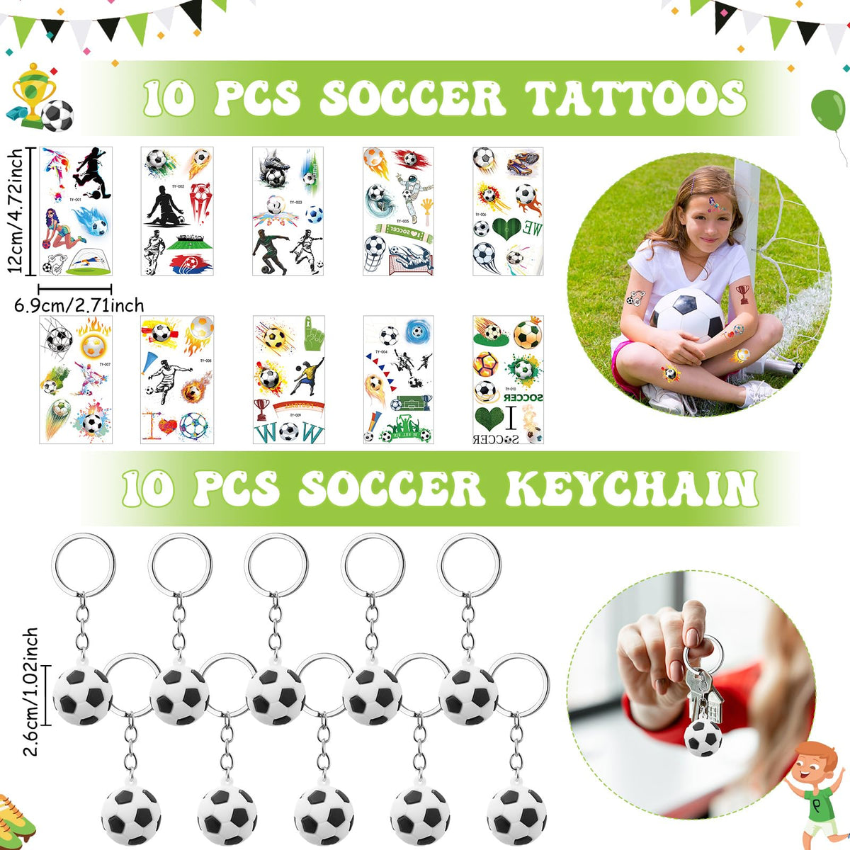 Equsion soccer stickers decorate party favors with color