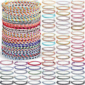 Equsion woven wrap bracelet with colorful threads for everyday chic styling