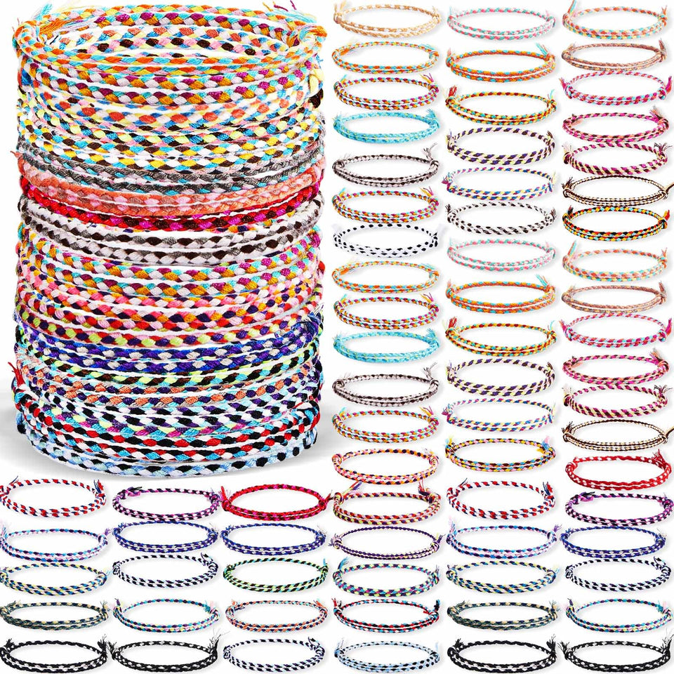 Equsion woven wrap bracelet with colorful threads for everyday chic styling