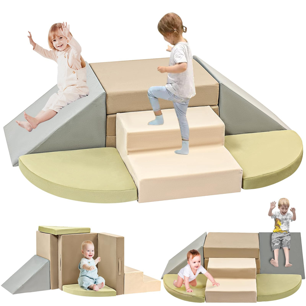 Erament 6-piece climbing toys indoor: versatile setup for crawling and climbing fun
