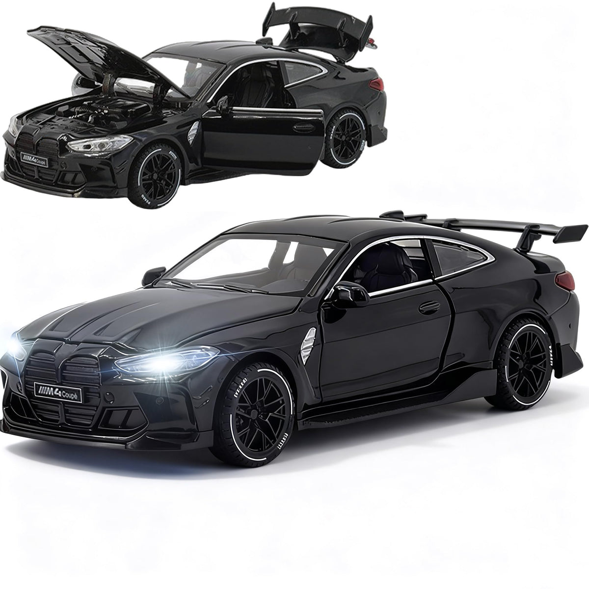 ERBADIHAGO M4 1/32 metal model car with pull-back action for quick play