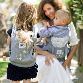Ergobaby Doll Carrier Galaxy Grey canvas body with soft texture and stitching.