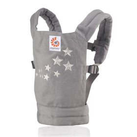 Ergobaby Original Baby Doll Carrier Galaxy Grey front view highlighting padded straps for comfort.