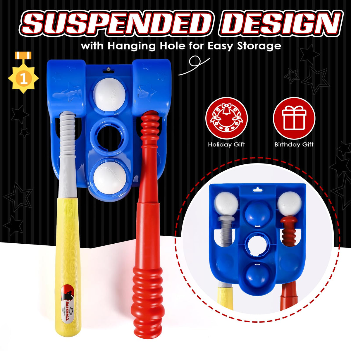 Erixazs Tball Set built-in pitching machine for engaging play outdoors.