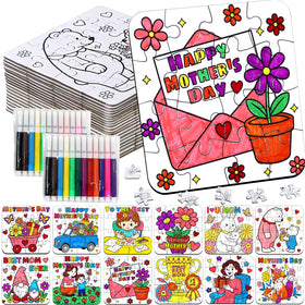 ERTIUANIO Mothers Day puzzle with flowers for classroom coloring fun