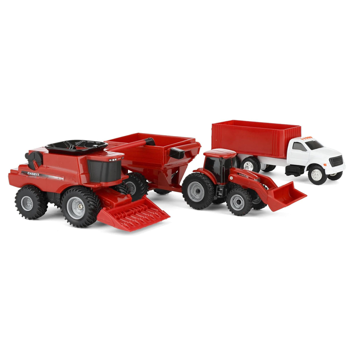 ERTL Case IH Harvest 4 Piece Set tractor loader: sturdy construction for durability.