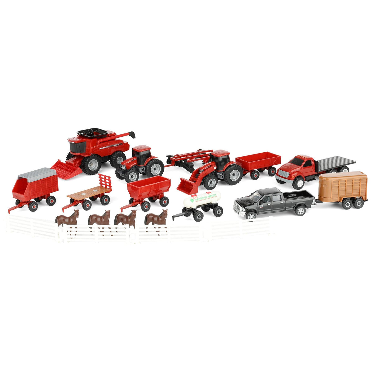 ERTL Case IH tractor 1:64 scale with die-cast chassis for realistic farm play.