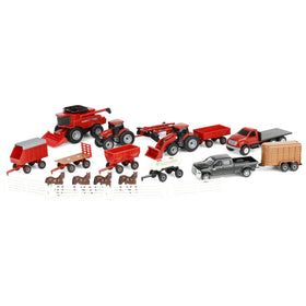 ERTL Case IH tractor 1:64 scale with die-cast chassis for realistic farm play.