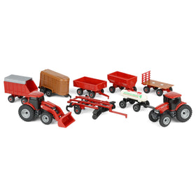 ERTL Case IH tractor with implement 1:64 scale supports attachment play.