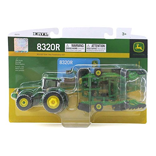 ERTL John Deere 8320R disk set packaging keeps the model safe for display.