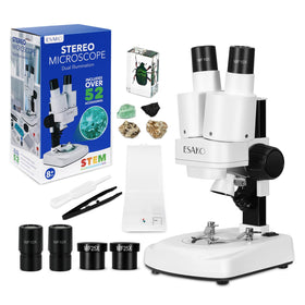 ESAKO Dual LED Kids Microscope top view with bright illumination for detailed surface observations