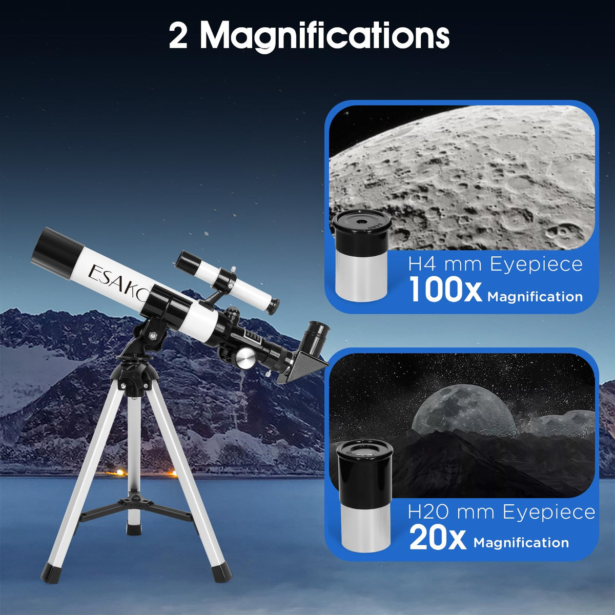 Esako Moon view shows clear lunar details for young observers.