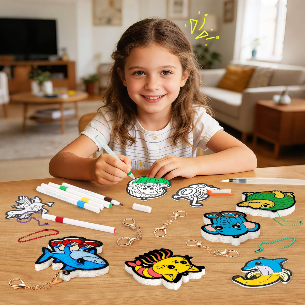 ESENHARBER Aqua Brainrot Puffs with water pen for mess-free play