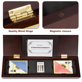 ESENHARBER cribbage board storage compartment neatly holds pegs and cards.
