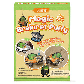 ESENHARBER Magic Brainrot Puffy activation showing water-based 3D puff art