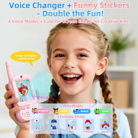 ESIYTGOP kid using video walkie talkies for real-time chats during playtime