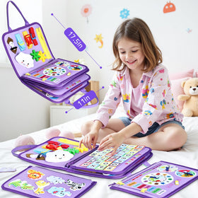 Esjay Busy Board shapes and threading page encourages matching skills.