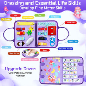 Esjay Busy Board zipper page promotes coordinated movement and focus.