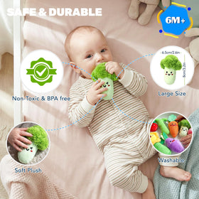 Esjay pull-and-plant veggie toy supports grip development and color matching