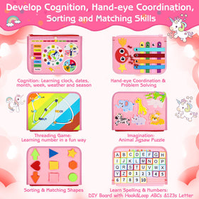Esjay Busy Board belt and button area builds finger dexterity for dressing tasks