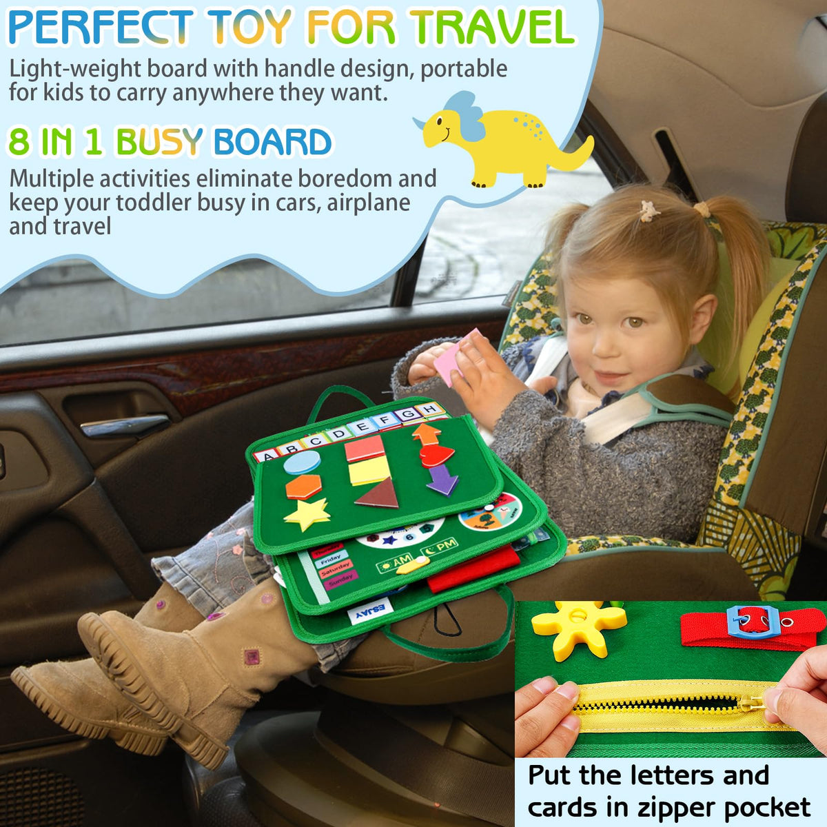 Esjay Busy Board shape matching page enhances recognition and imagination.