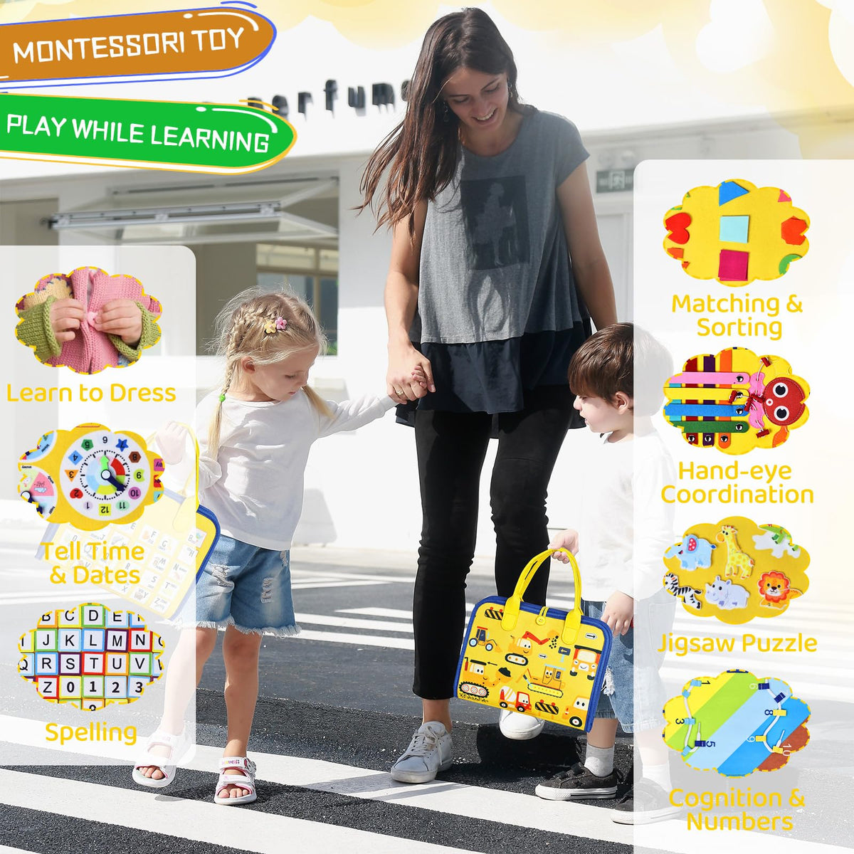 Esjay busy board travel-friendly soft design suits car or plane activities