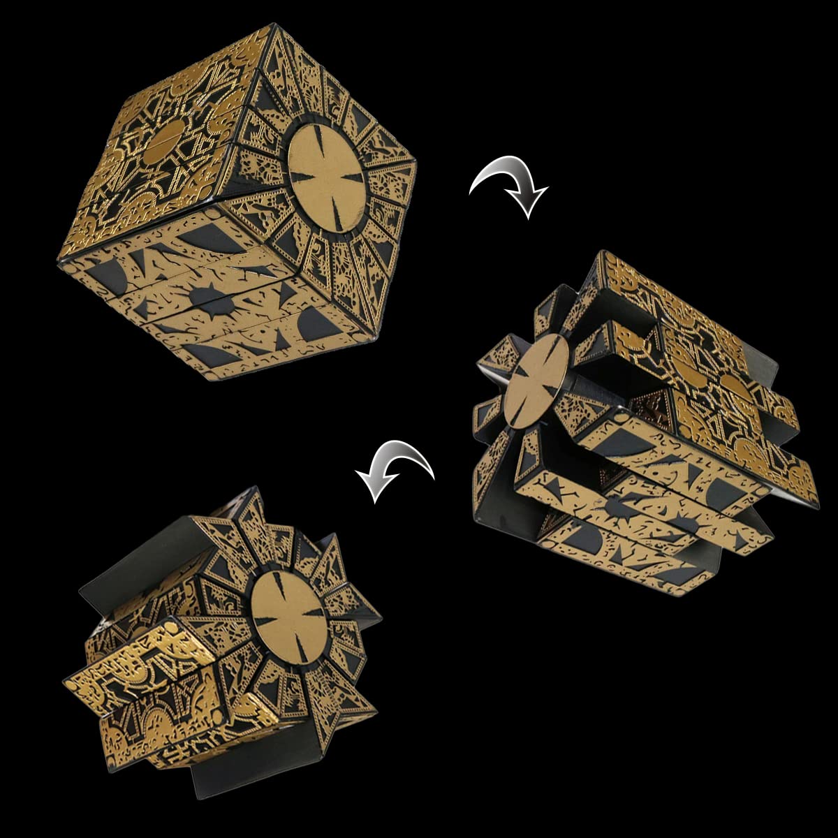 ESMGVAR Hellraiser box opened to reveal disc rotation for dramatic cosplay scenes