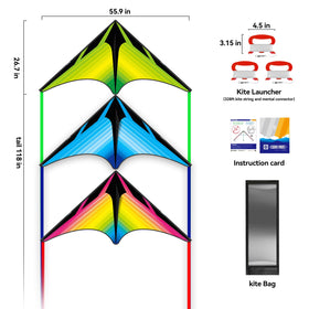 ESOKA PRON delta kite in the sky, perfect for backyard play.