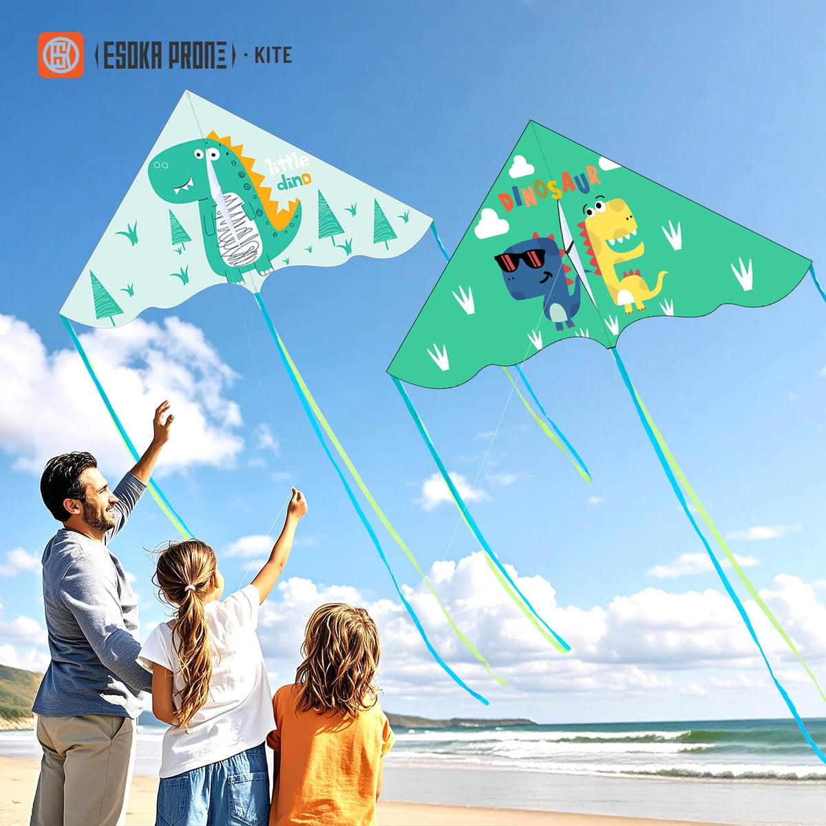 ESOKA PRON dinosaur kite set is easy to assemble for quick family fun