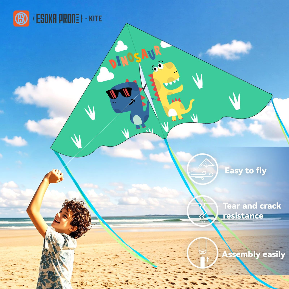 ESOKA PRON dinosaur kite set helps create joyful memories for kids and adults