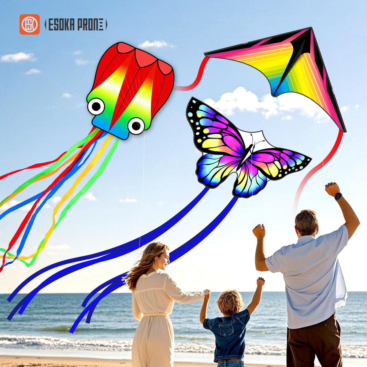 ESOKA PRON HG Butterfly kite bright colors for eye-catching sky visuals.