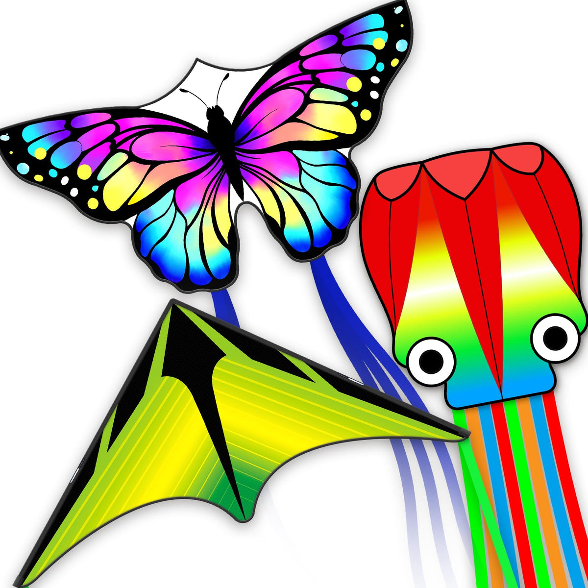 ESOKA PRON three-in-one kite set in action for family fun outdoors.