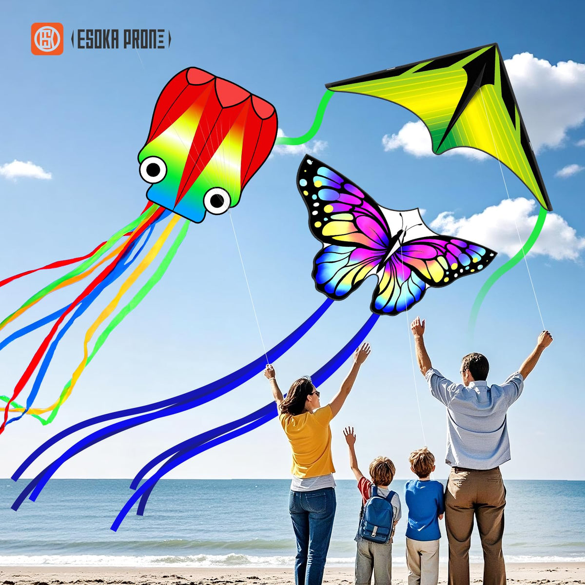 ESOKA PRON triangle kite in 55.9x26.7-inch size for steady flights.