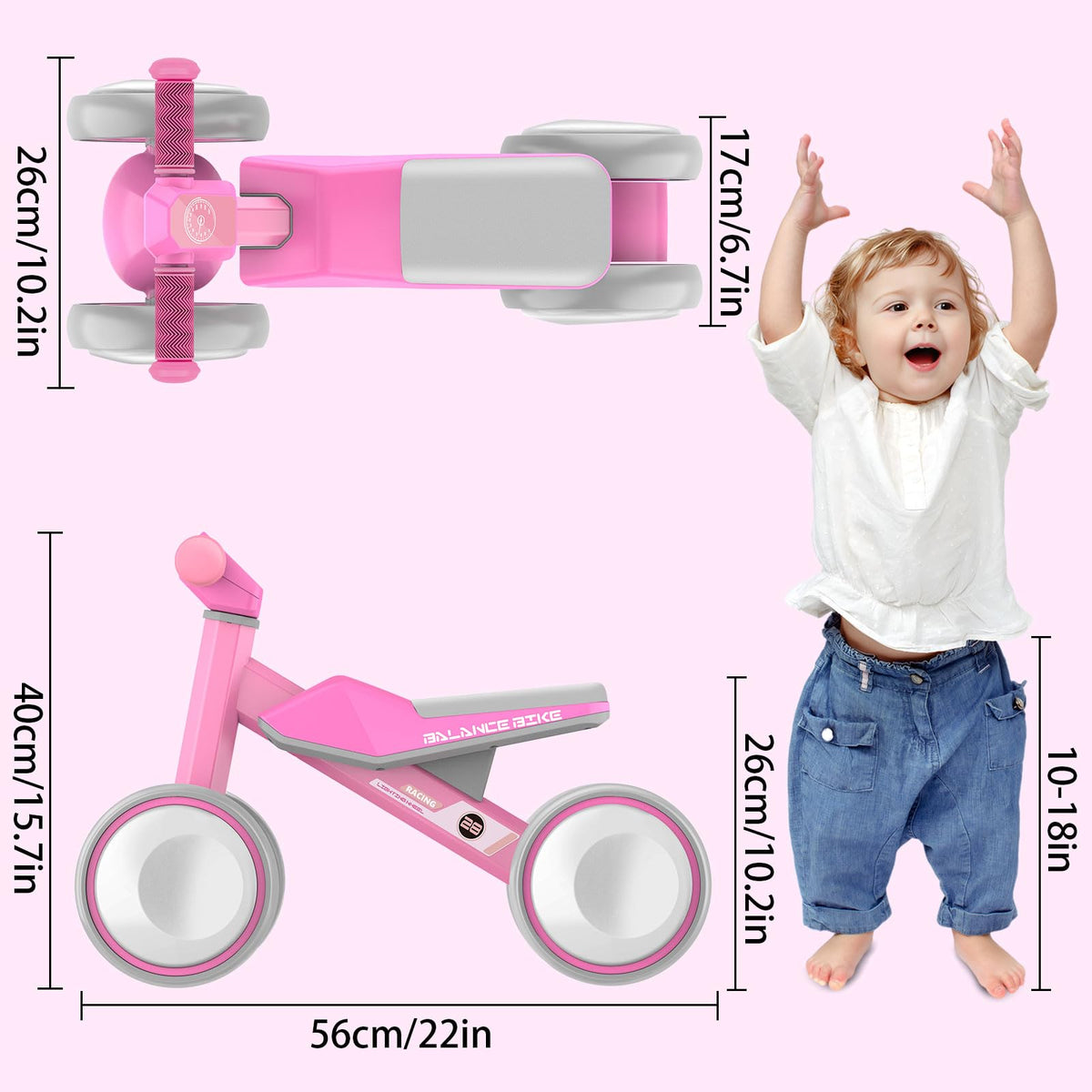 ESPRAY Adjustable Seat Balance Bike adapts as your child grows.